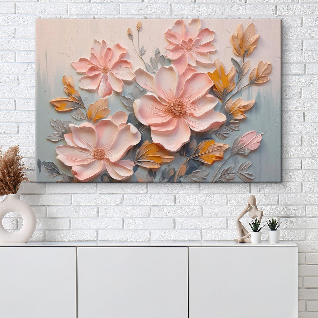 Painting of flowers and leaves Painting of flowers and leaves