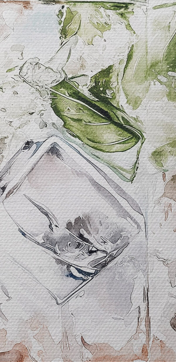 Glass with ice and lime on top Glass with ice and lime on top