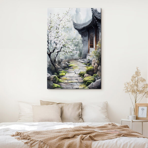 Quadri Dipinto raffigurante un edificio con un albero e dei fiori (COD: s44309) Quadri Quadri Dipinto raffigurante un edificio con un albero e dei fiori (COD: s44309)