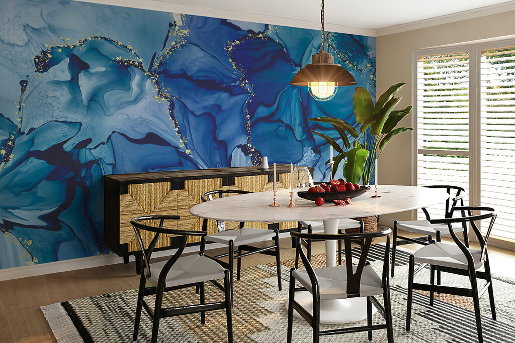 Blue and white swirls