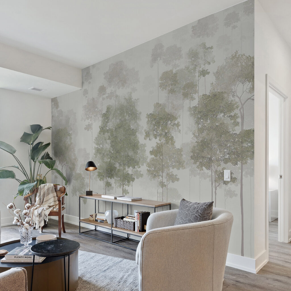 Group of trees in fog