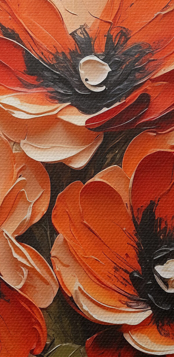 A painting of flowers in a vase
