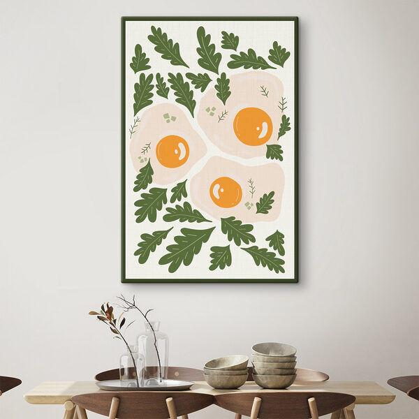 A picture of eggs and leaves A picture of eggs and leaves