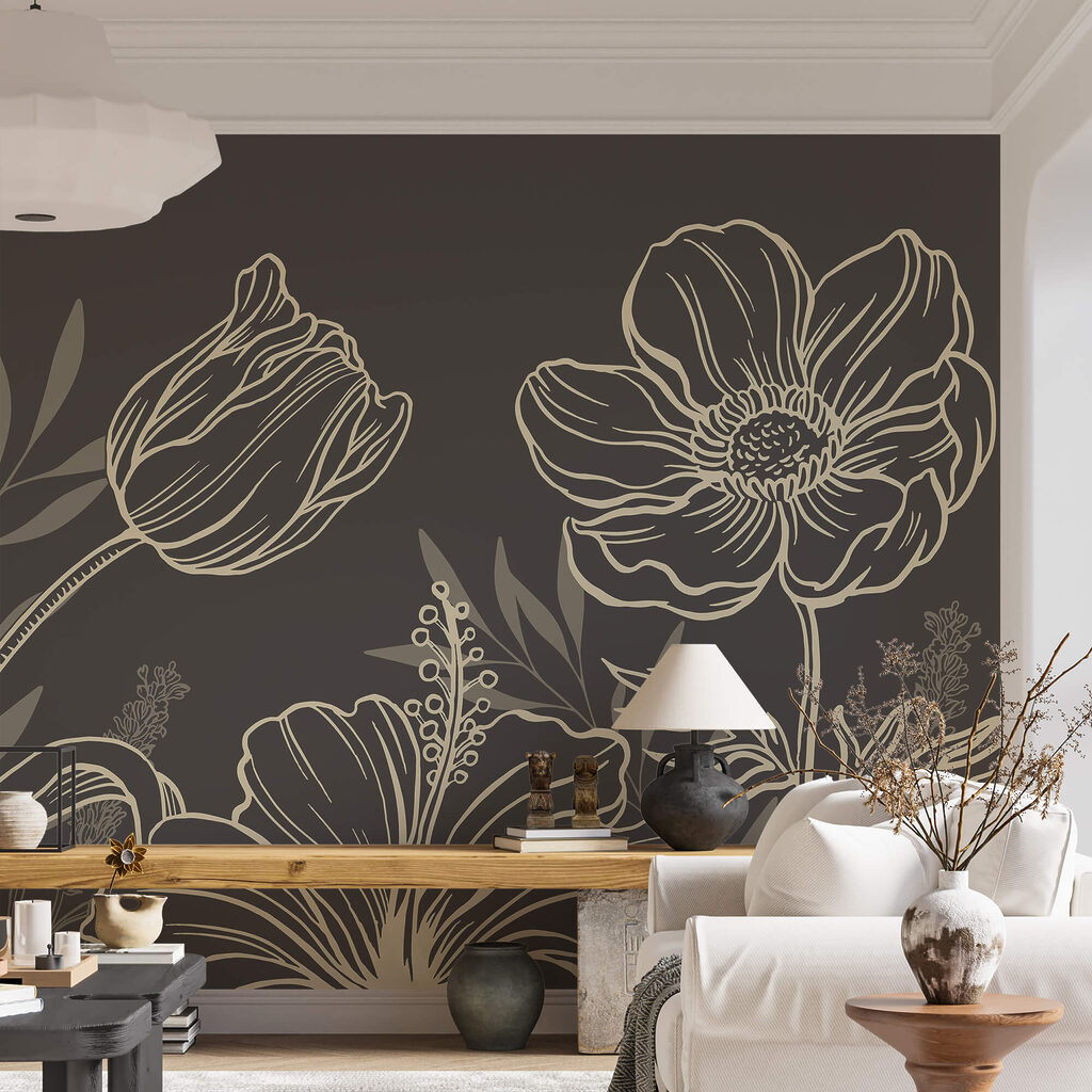 Delicato disegno di linee floreali Delicato disegno di linee floreali