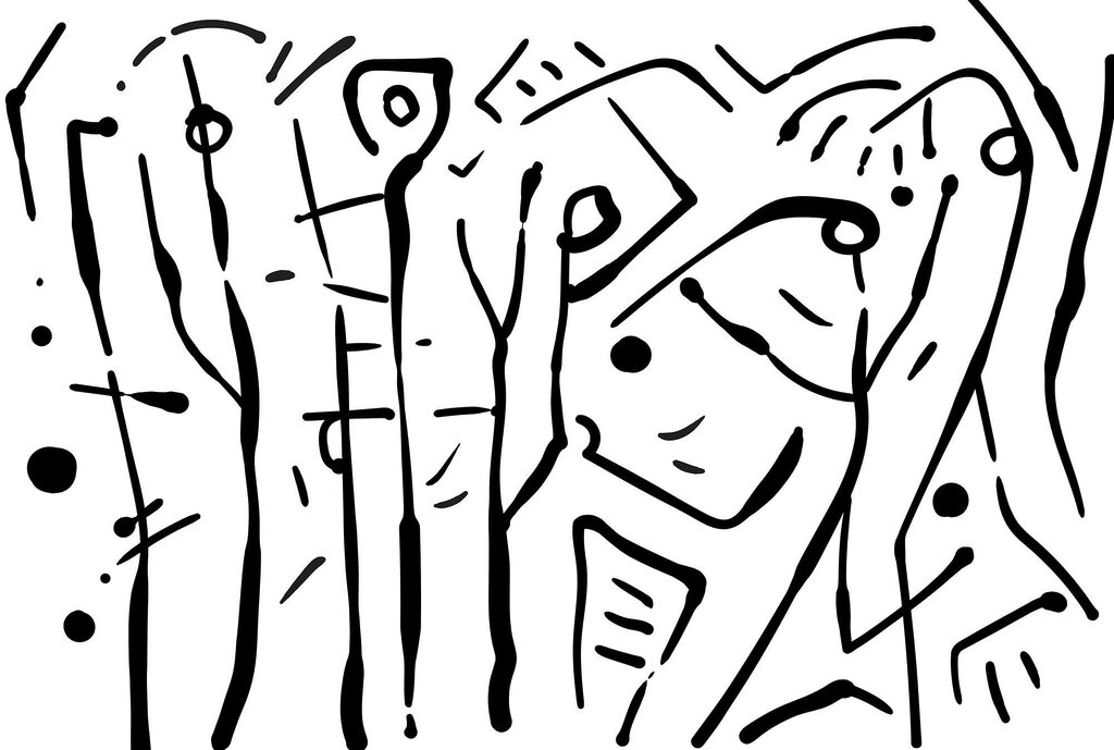 Disegno in bianco e nero di un gruppo di persone t00016p 1024x689 - Disegno in bianco e nero di un gruppo di persone - tegory