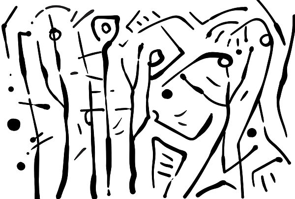 Disegno in bianco e nero di un gruppo di persone t00016p 600x404 - Disegno in bianco e nero di un gruppo di persone - tegory