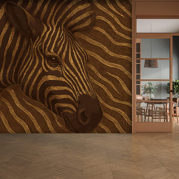 Zebra in vortici astratti di colore Zebra in vortici astratti di colore