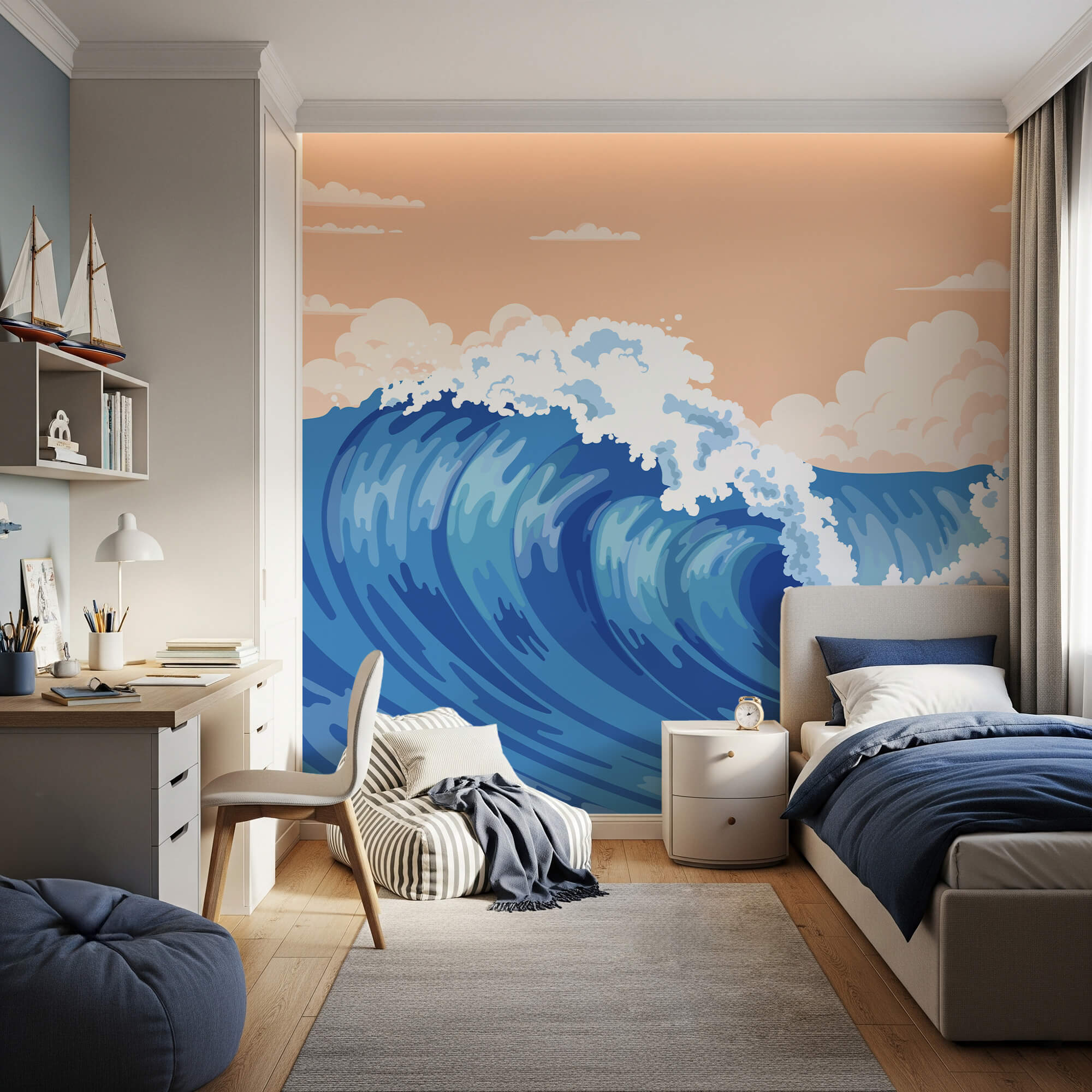 Onda grande con onde schiumose