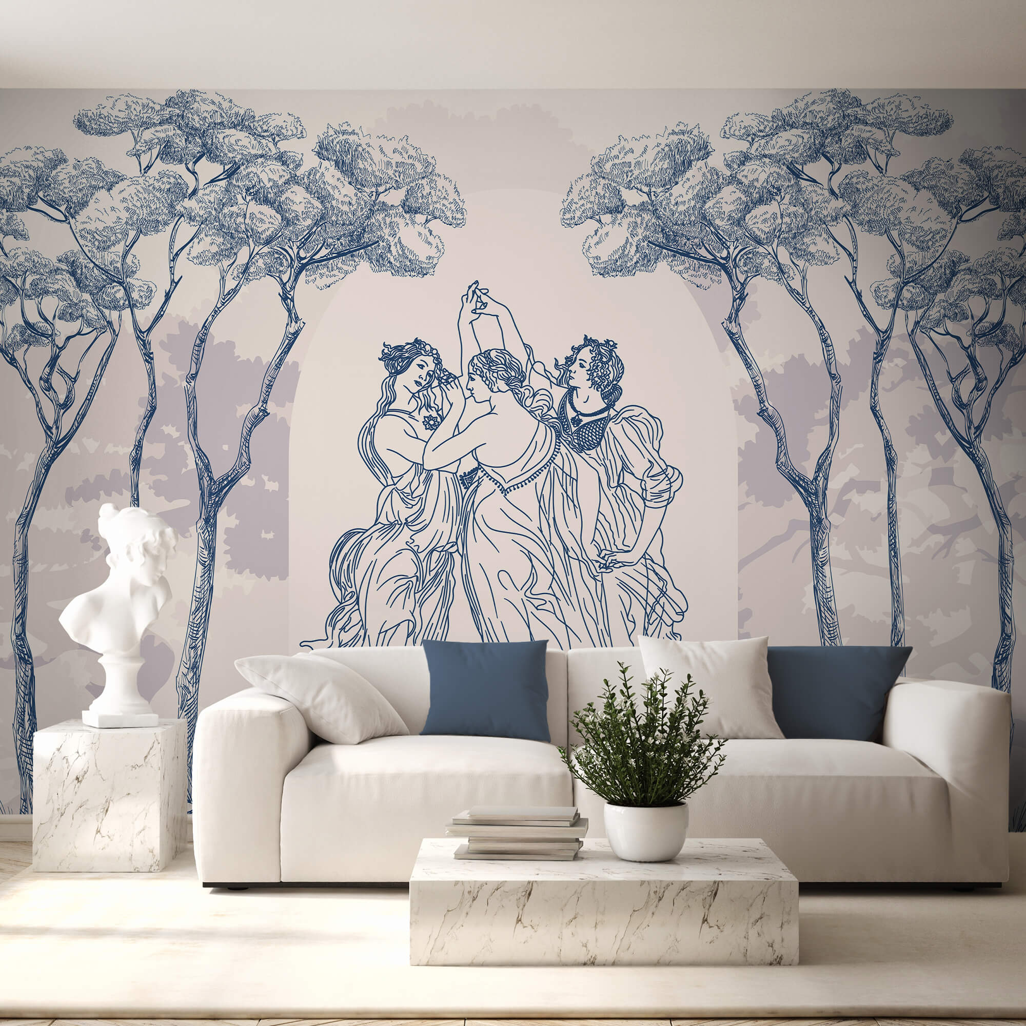 Gruppo di persone che balla sotto gli alberi