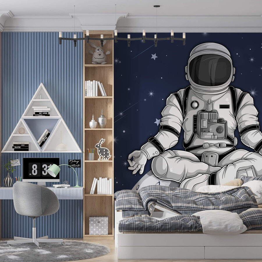 Un astronauta seduto sulla luna