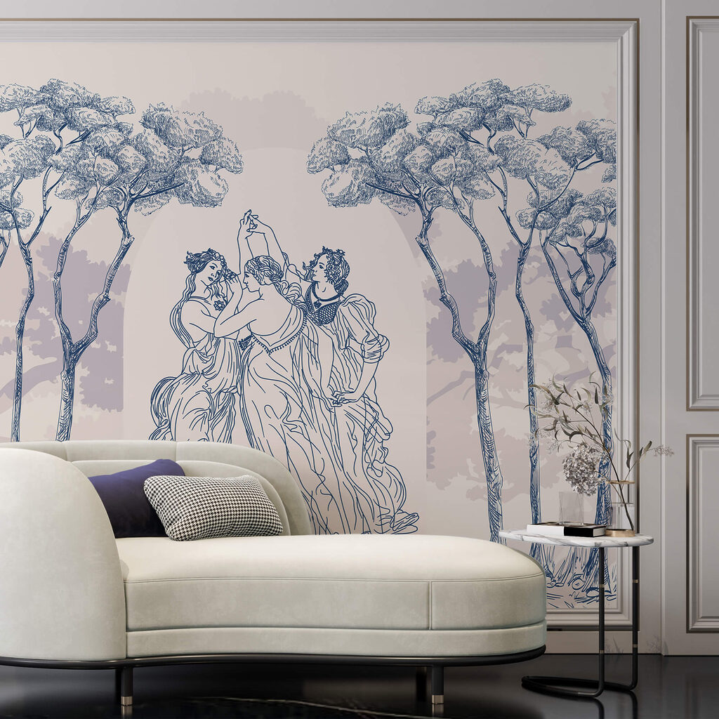 Gruppo di persone che balla sotto gli alberi