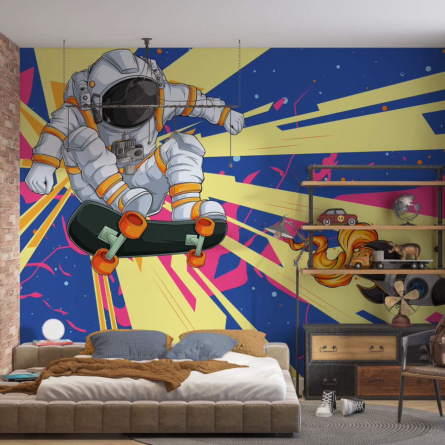 Un astronauta in skateboard