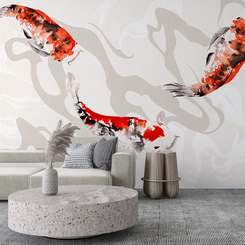 Pittura di pesci che nuotano