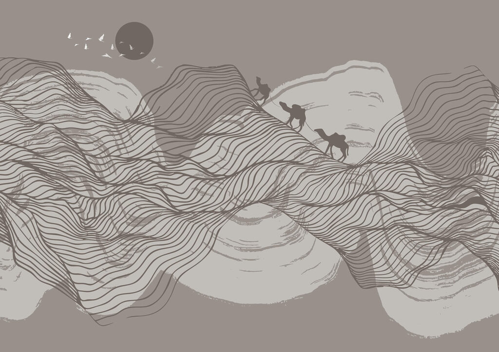 Disegno di un paesaggio desertico Disegno di un paesaggio desertico