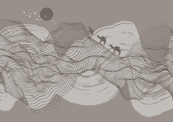 Disegno di un paesaggio desertico Disegno di un paesaggio desertico