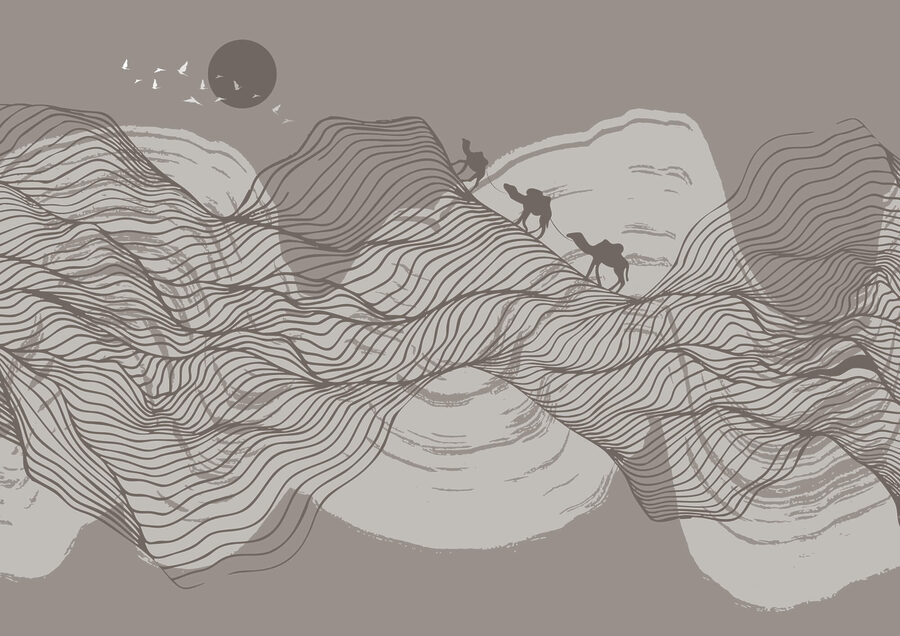 Disegno di un paesaggio desertico