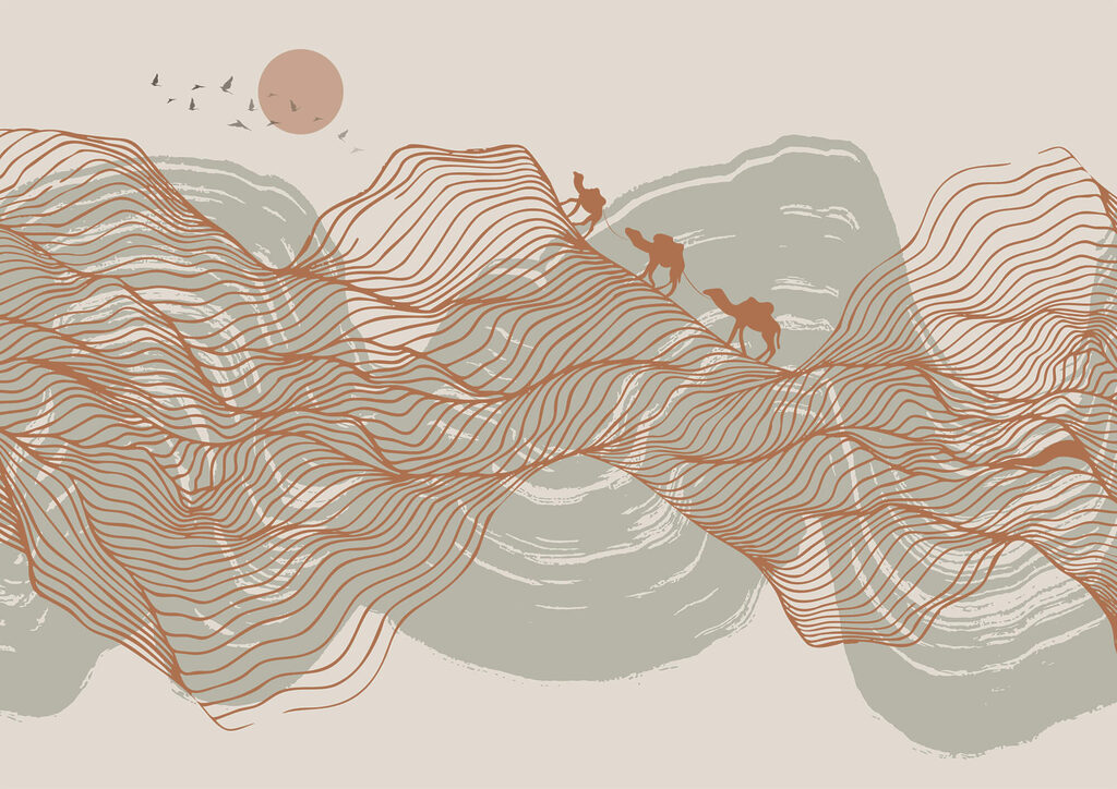 Disegno di un paesaggio desertico Disegno di un paesaggio desertico