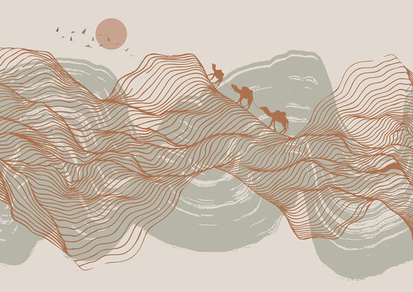 Disegno di un paesaggio desertico Disegno di un paesaggio desertico
