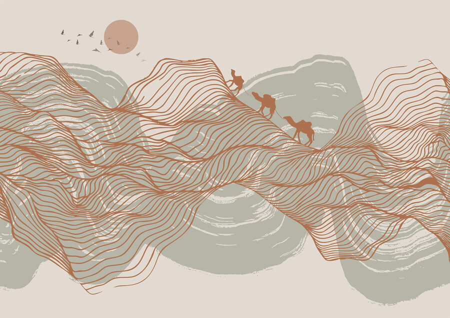 Disegno di un paesaggio desertico