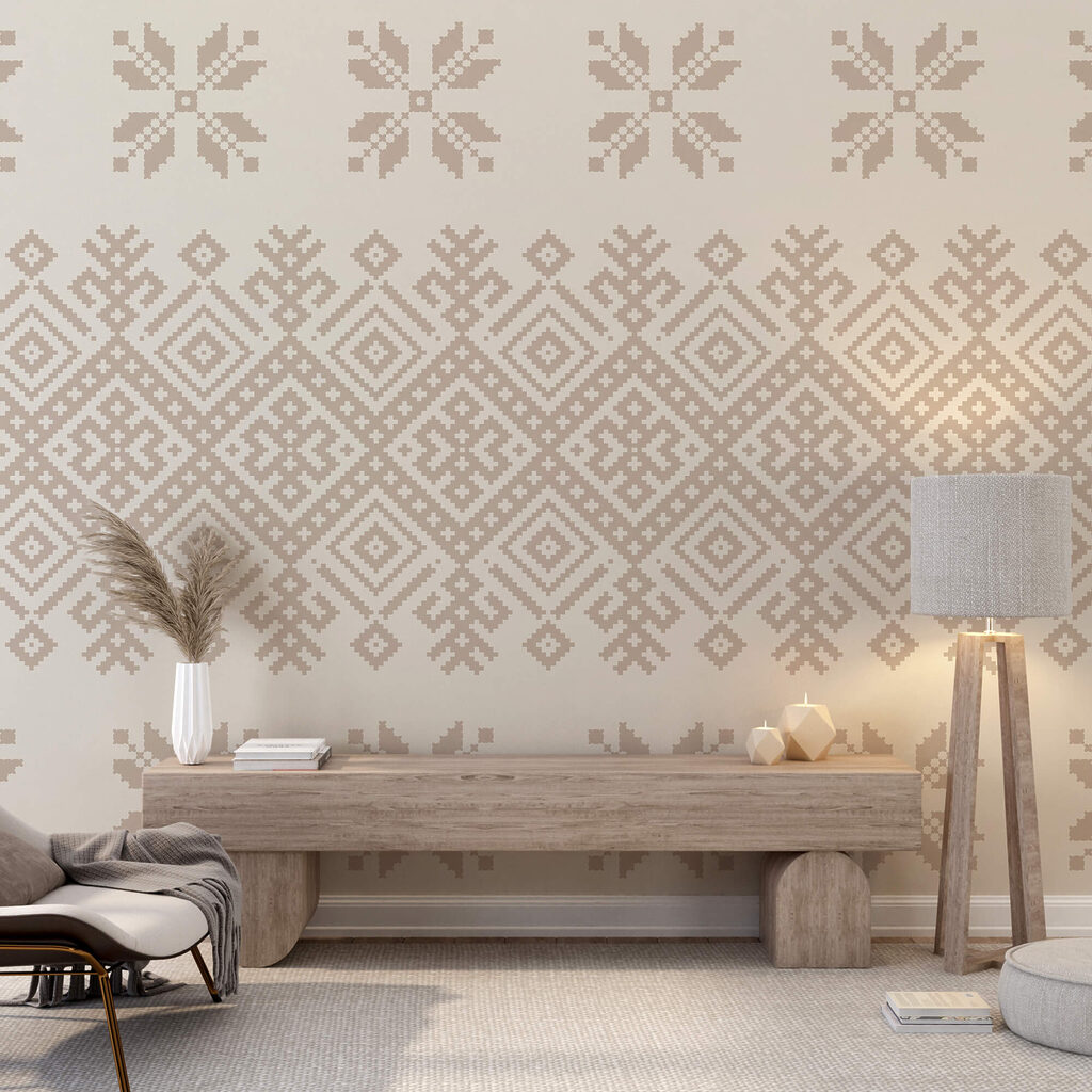 Pattern di forme geometriche e fiori