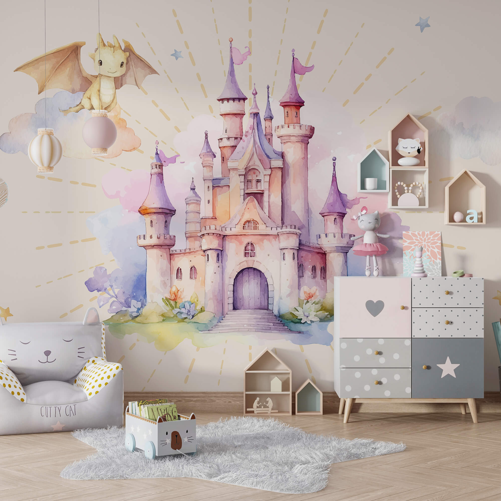 Acquerello di un castello