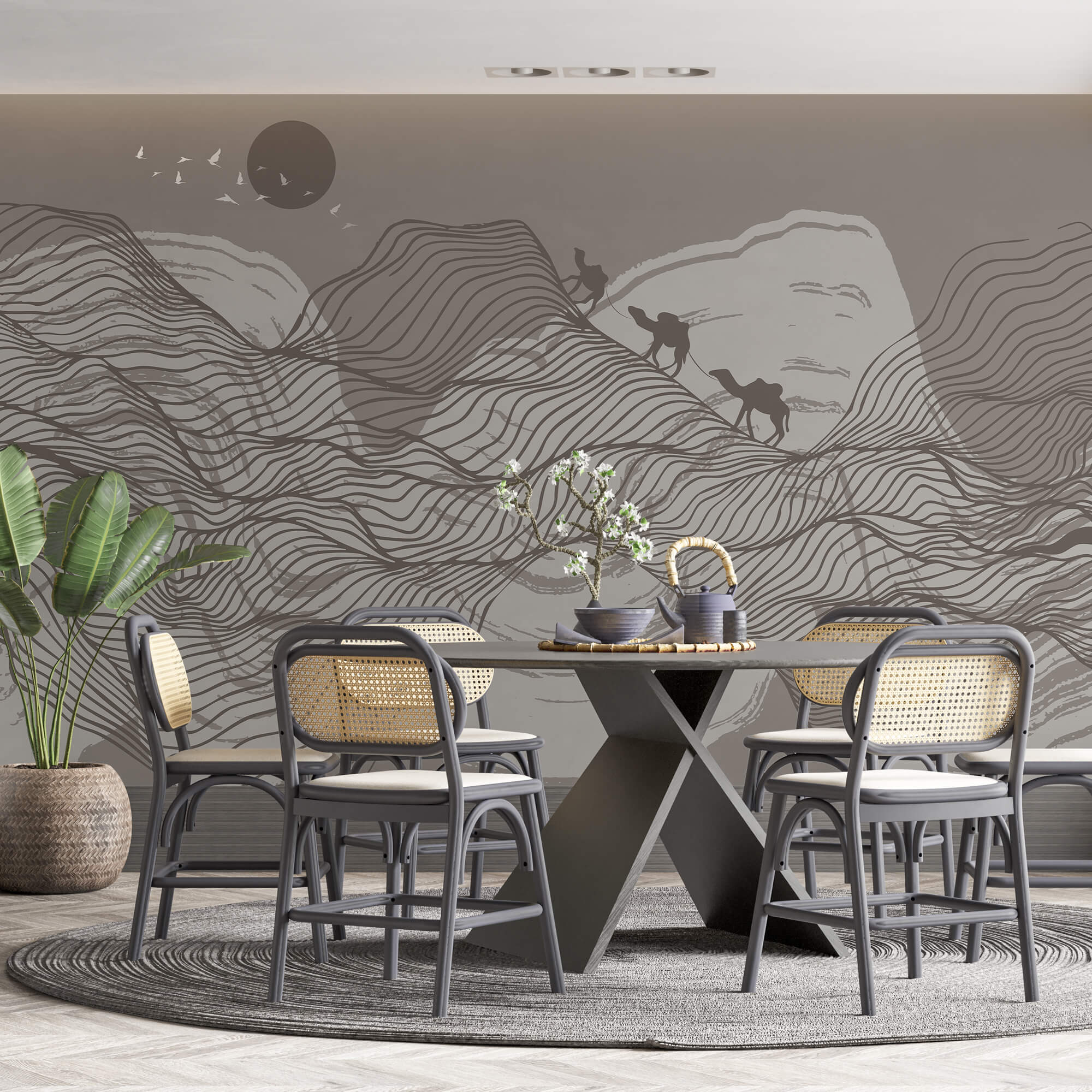 Disegno di un paesaggio desertico