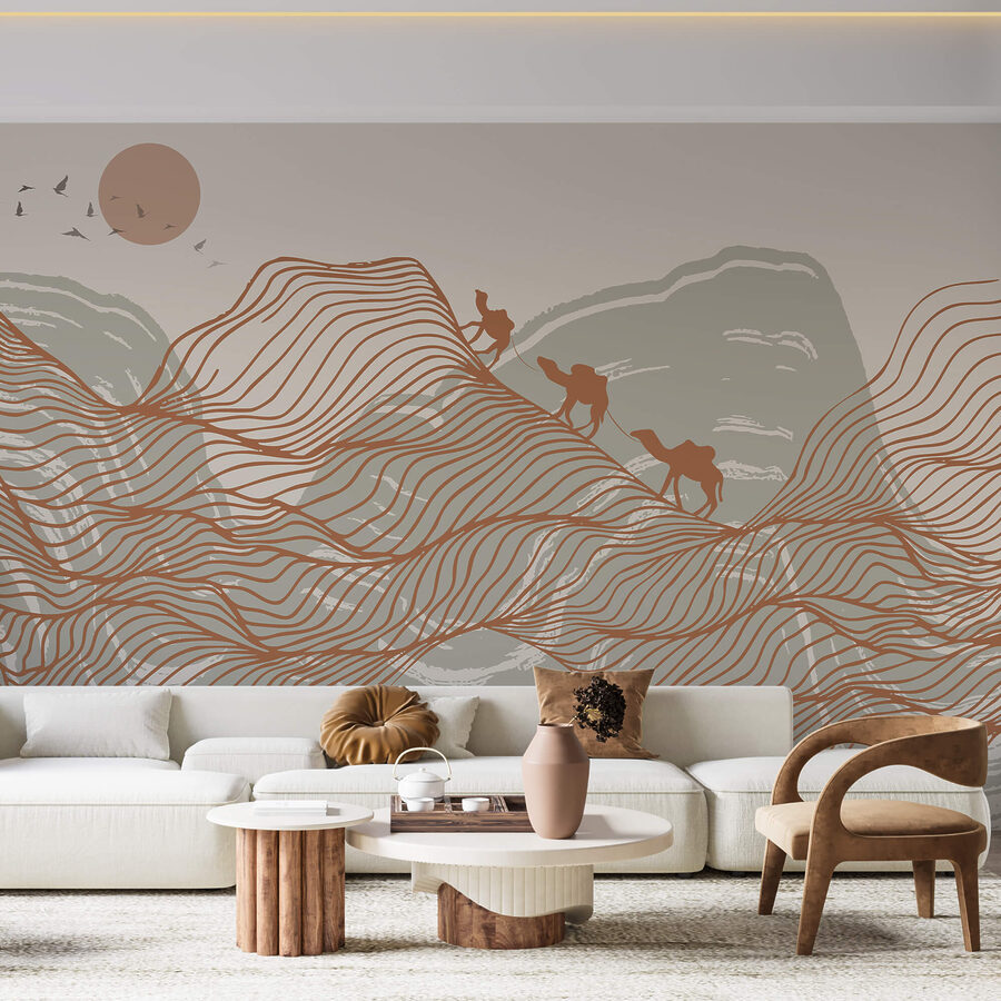 Disegno di un paesaggio desertico
