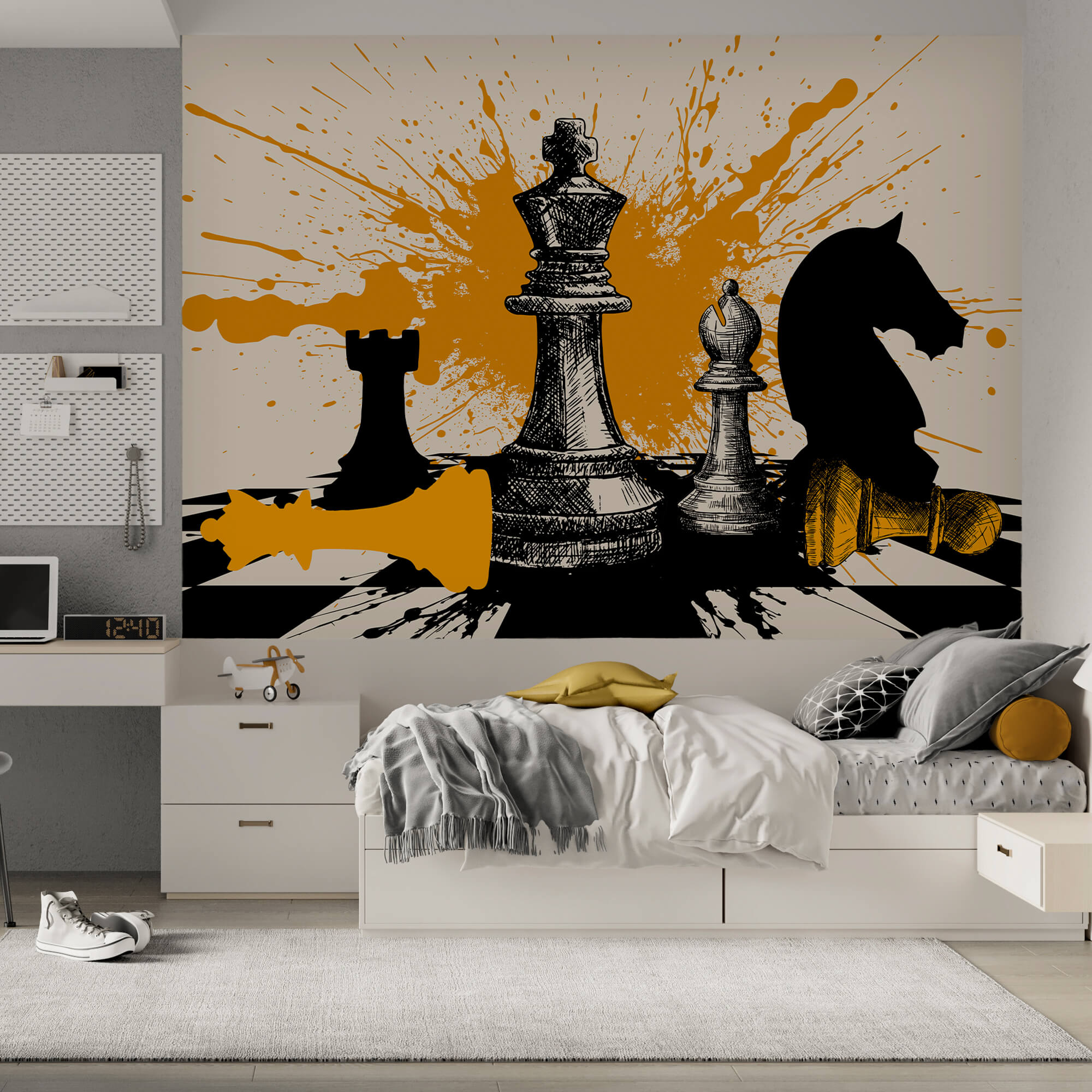 Pezzi di scacchi bianchi e neri