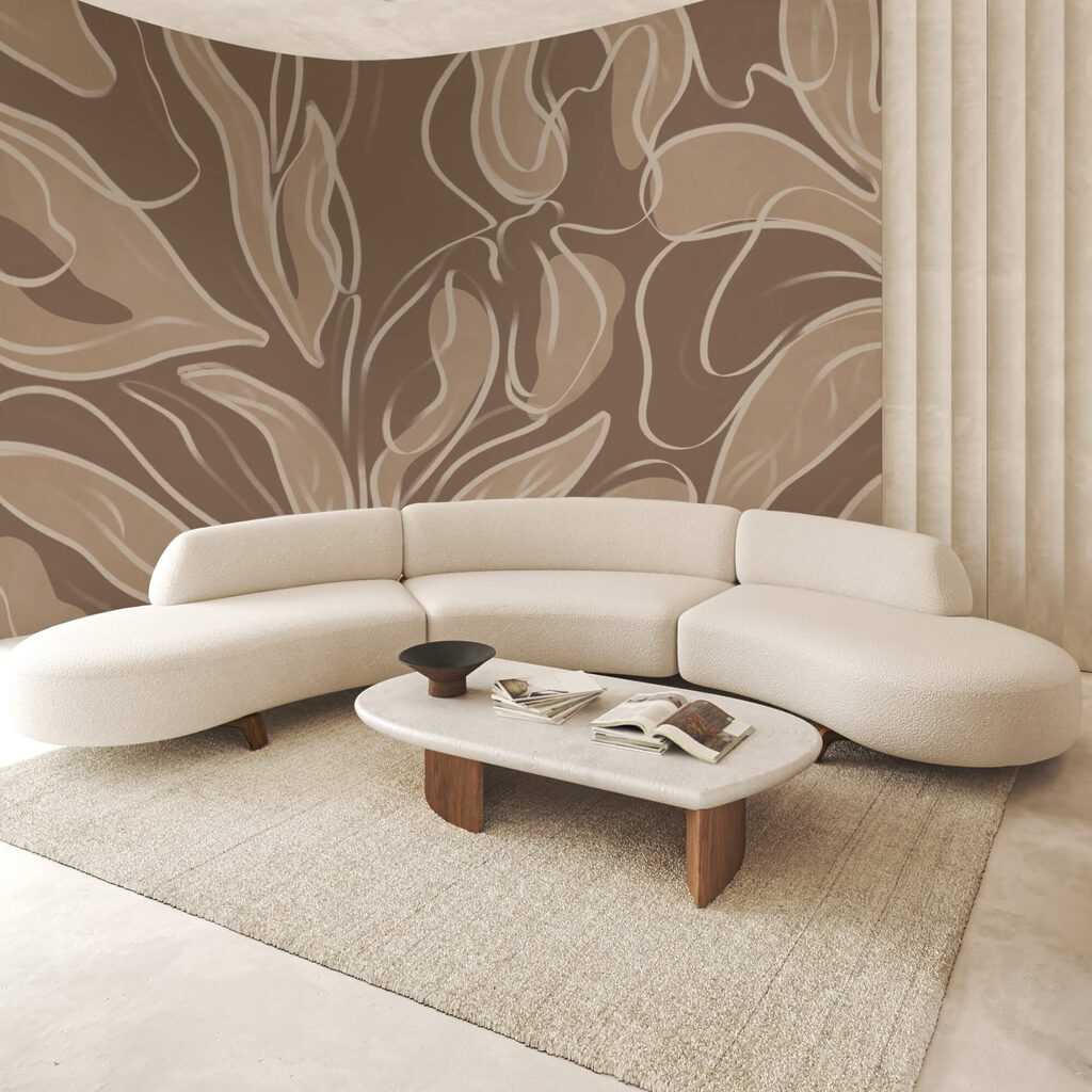 Forme organiche morbide in toni neutri