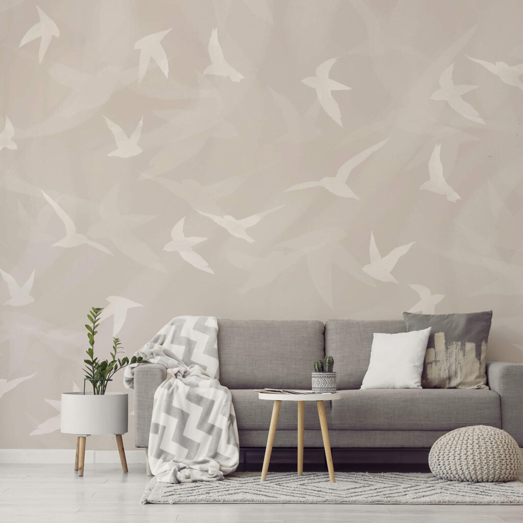 Uccelli bianchi che volano nell'aria