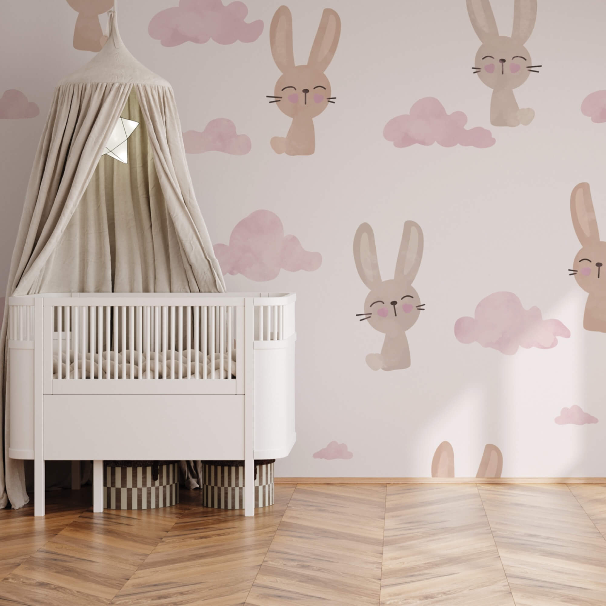 Schema di conigli e nuvole