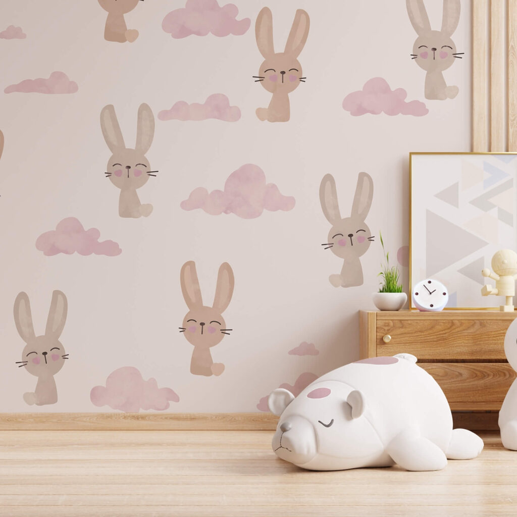 Schema di conigli e nuvole