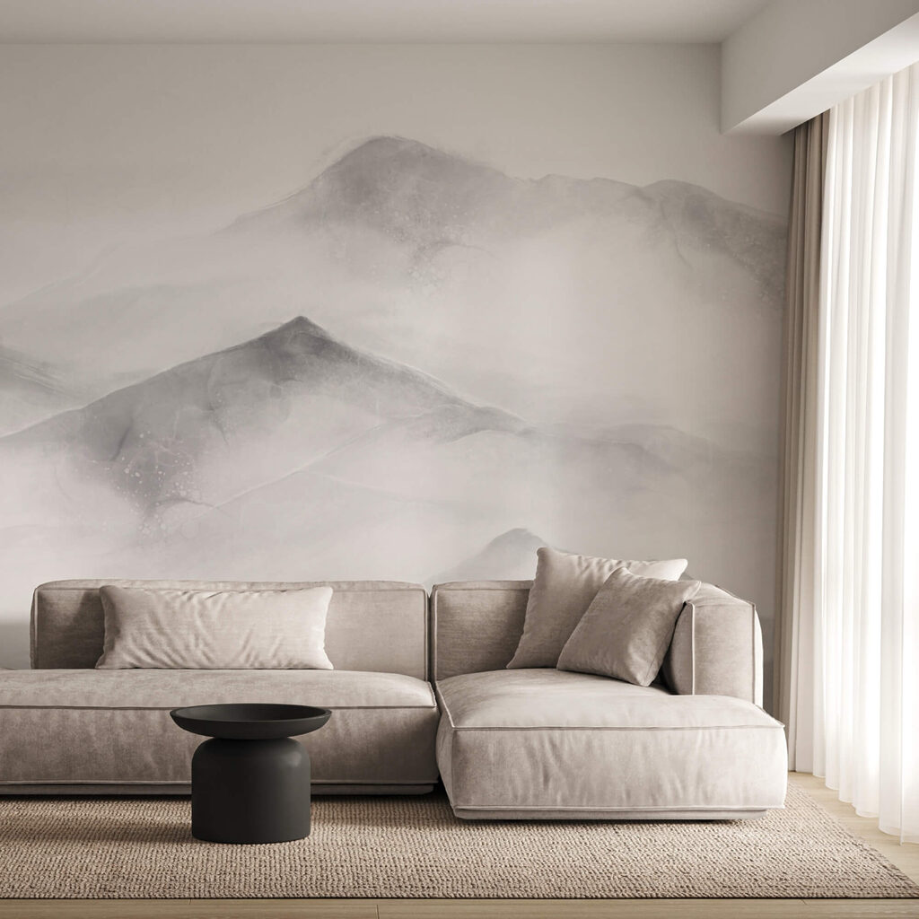 Catena montuosa bianca e grigia