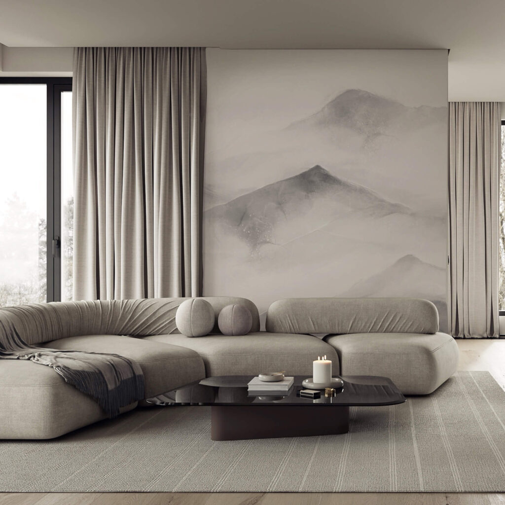 Catena montuosa bianca e grigia