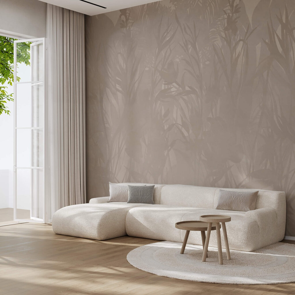 – Sottili motivi botanici in tonalità tenui
