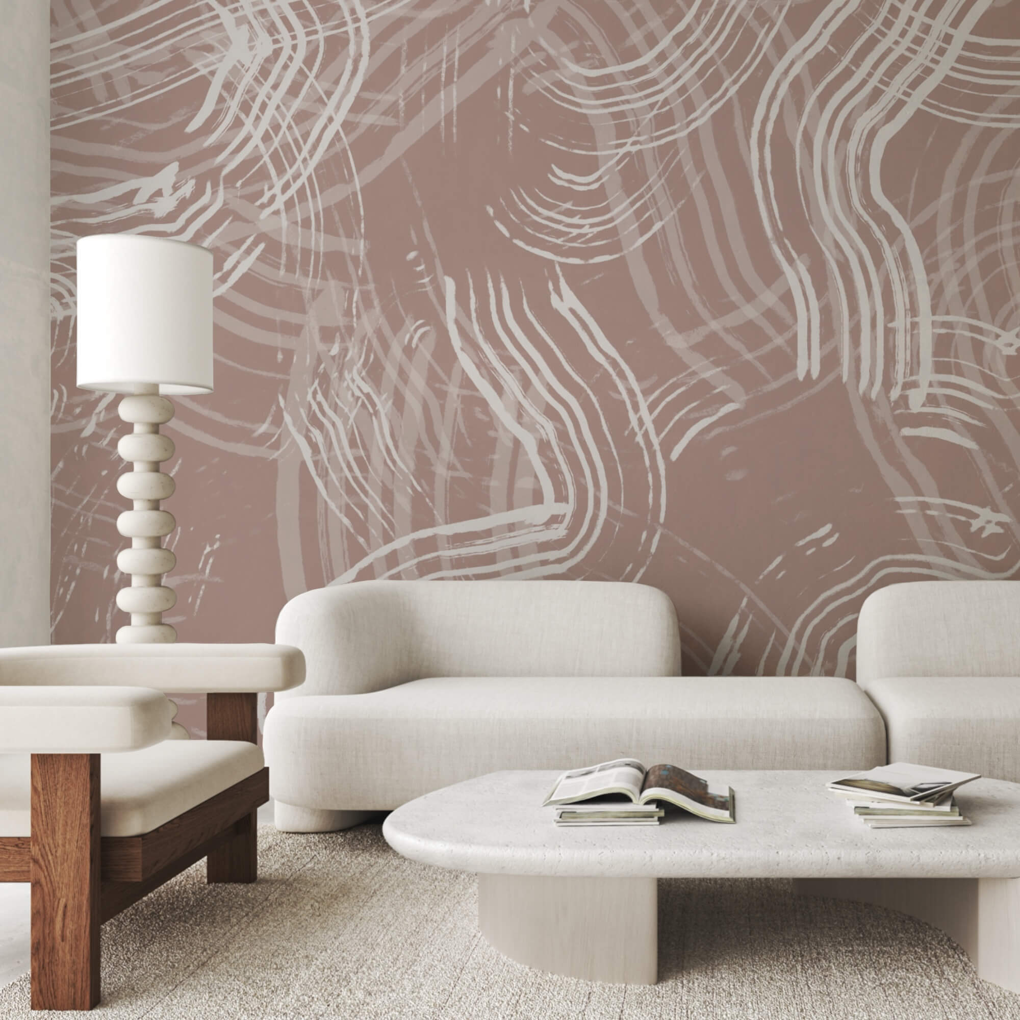 Linee bianche su sfondo rosa