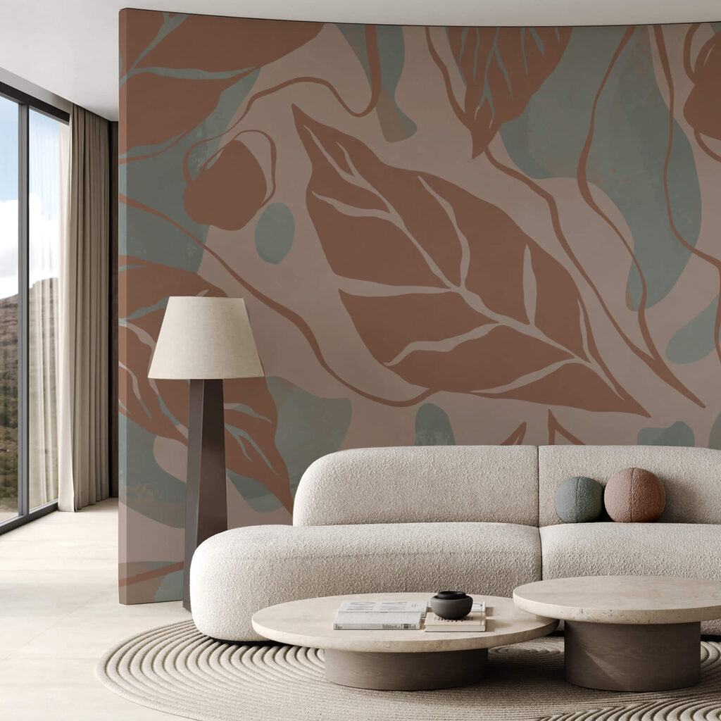 Schema di foglie e bolle