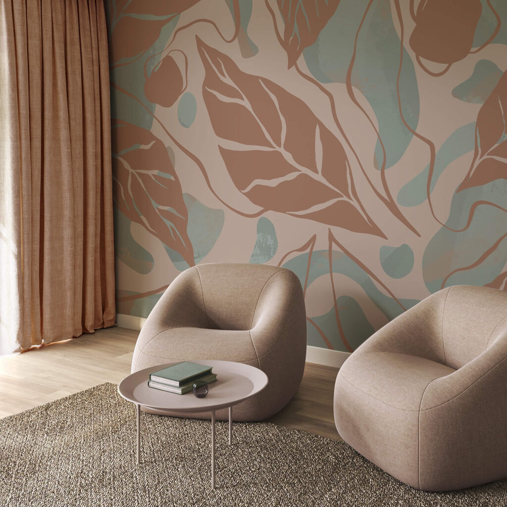 Schema di foglie e bolle