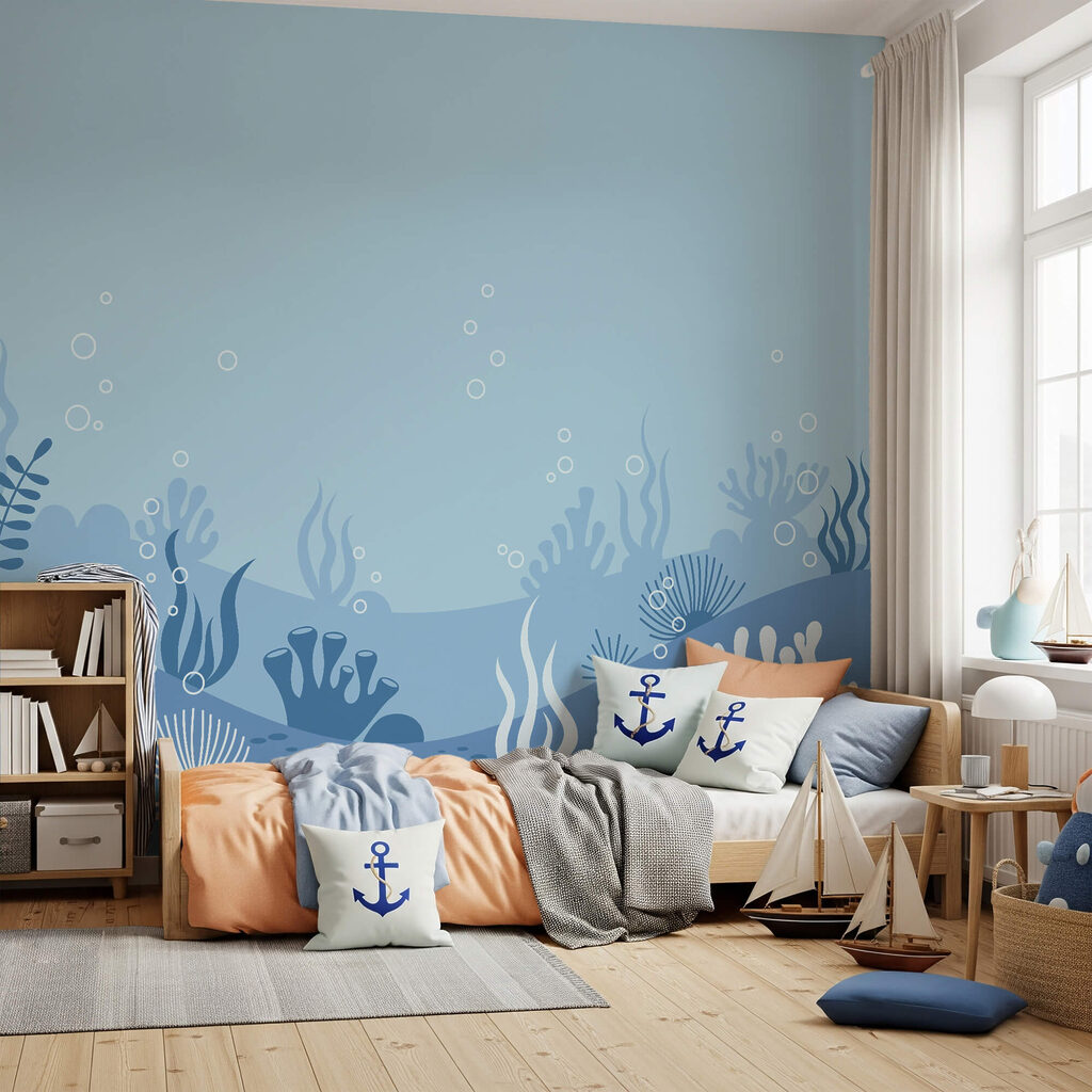 Scena subacquea blu e bianca