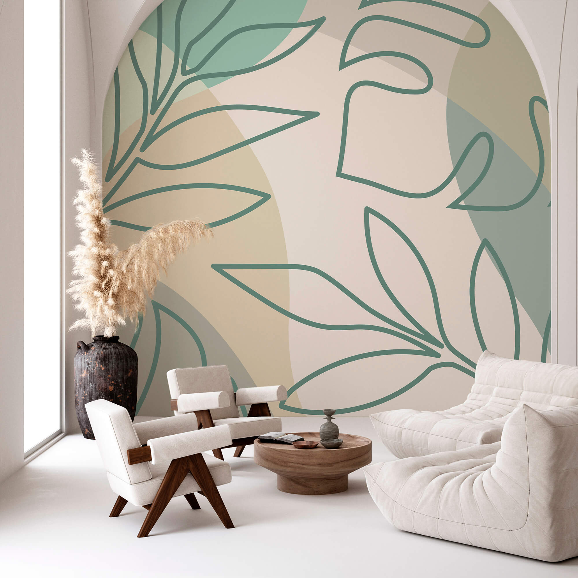 Motivo di foglie e cerchi Motivo di foglie e cerchi