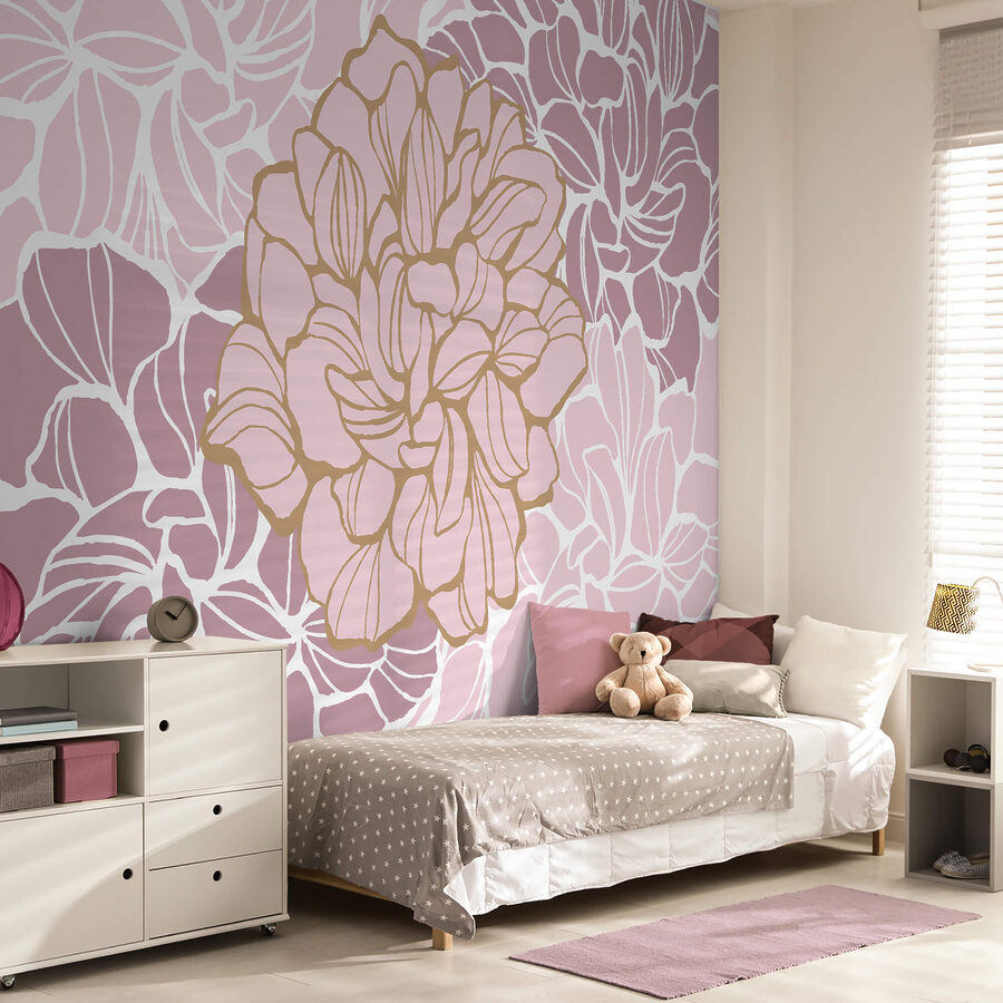 Fiore rosa e bianco