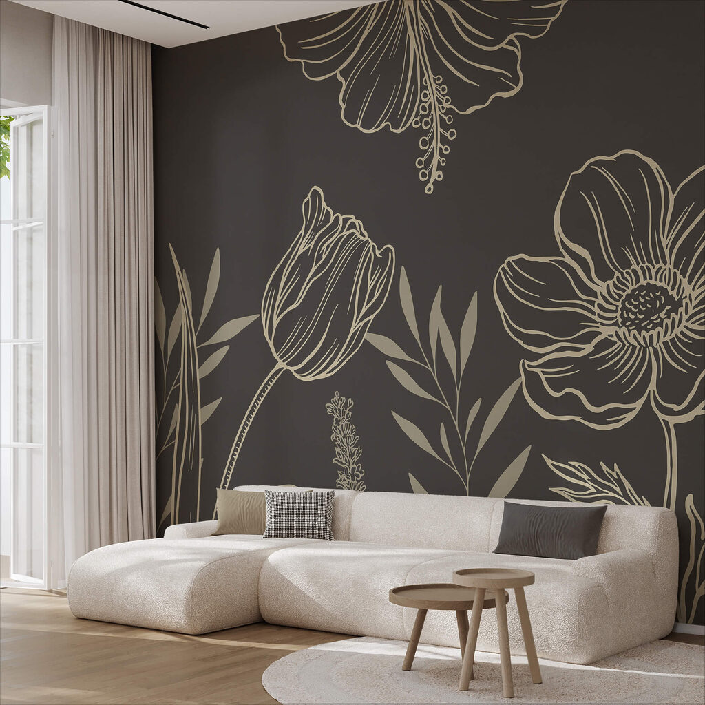 Delicato disegno di linee floreali Delicato disegno di linee floreali