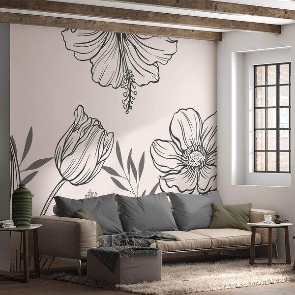 Delicato disegno di linee floreali Delicato disegno di linee floreali