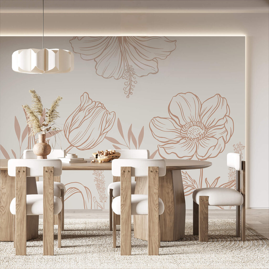 Delicato disegno di linee floreali Delicato disegno di linee floreali