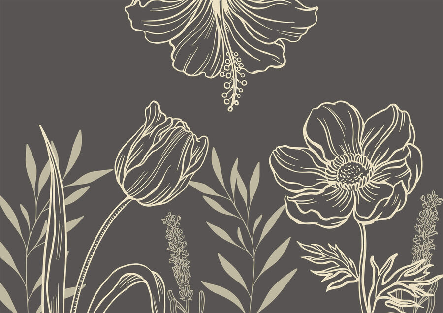 Delicato disegno di linee floreali Delicato disegno di linee floreali