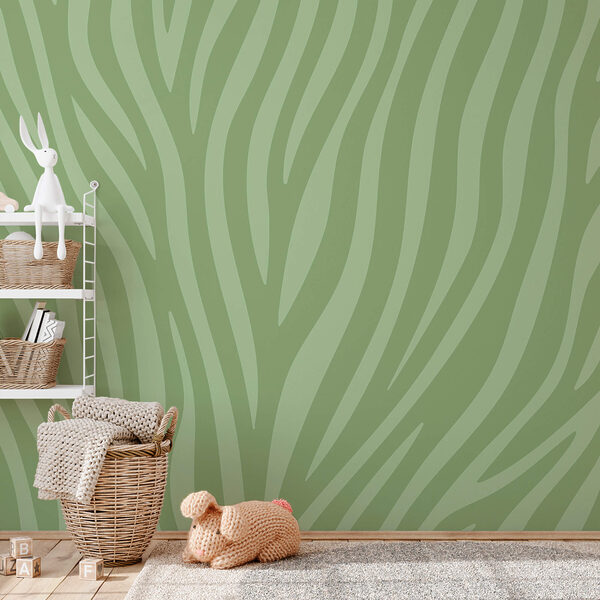 Stampa zebrata verde e bianca Stampa zebrata verde e bianca