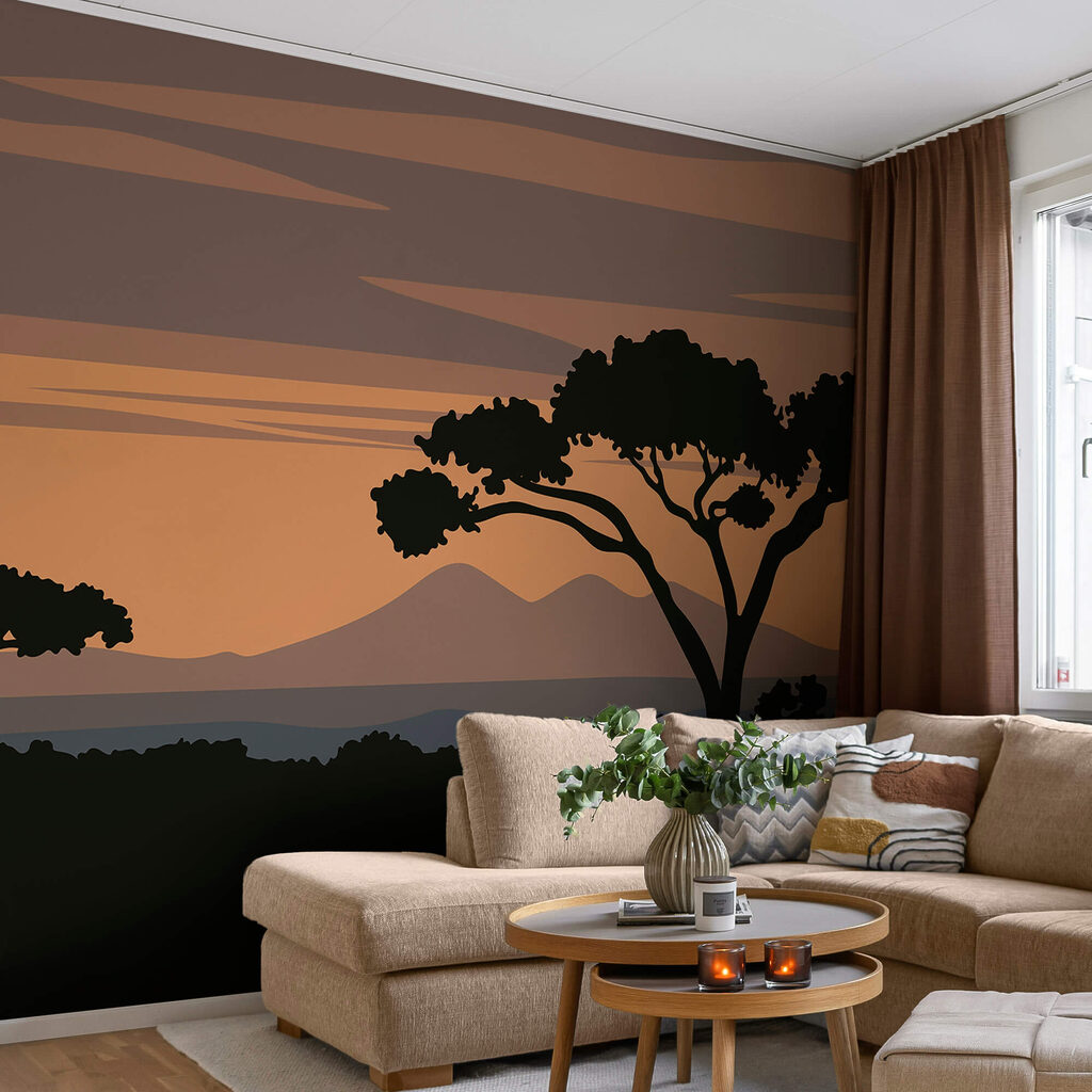 Albero con montagne sullo sfondo