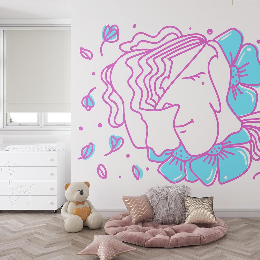 Disegno di donna con fiori