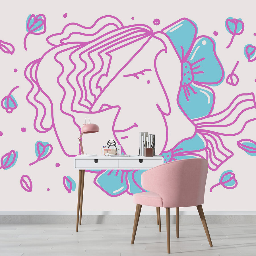 Disegno di donna con fiori Disegno di donna con fiori