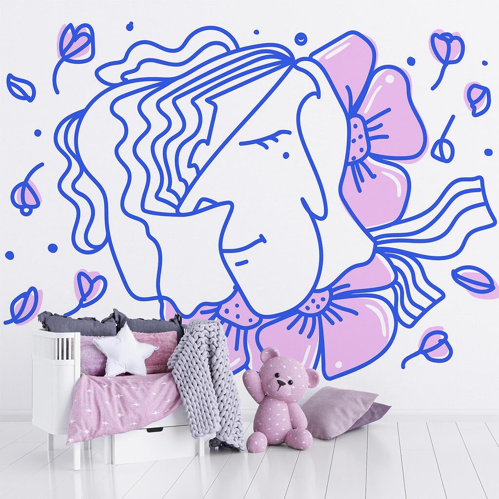 Disegno di una donna con fiori